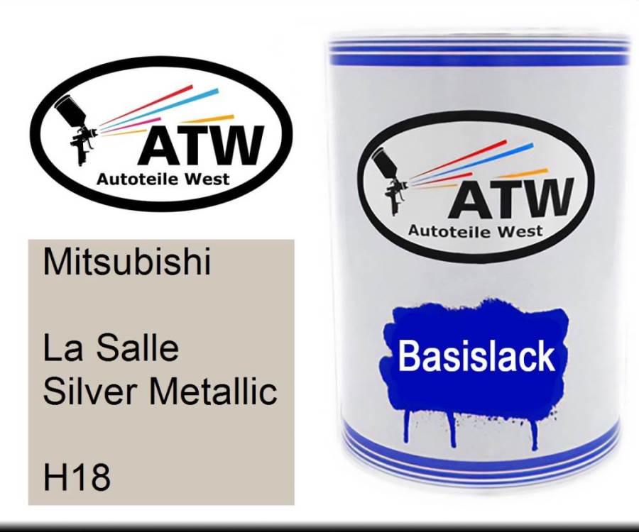 Mitsubishi, La Salle Silver Metallic, H18: 500ml Lackdose, von ATW Autoteile West.